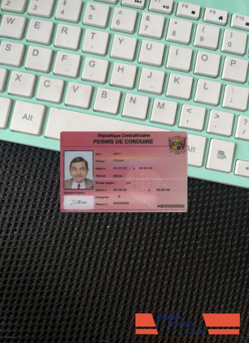 Central African driving license photolook front PSD template